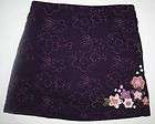 Lands End Girls size 14+ Purple Corduroy Skort Skirt Embroidered 