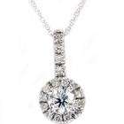   Inc. .83CT VS/SI Pave Diamond Solitaire Halo 14K White Gold Pendant