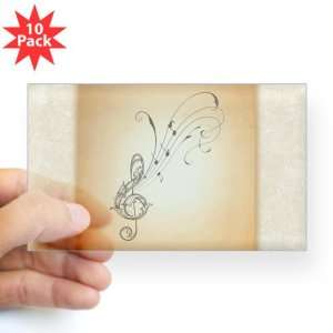   Clear (Rectangle 10Pk) Treble Clef Music Notes 