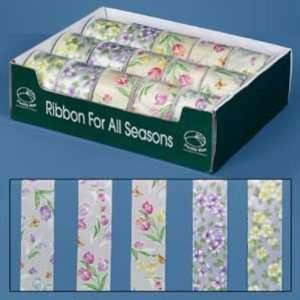  Tulip/Spring Flower Wire Edge Ribbon Case Pack 15 