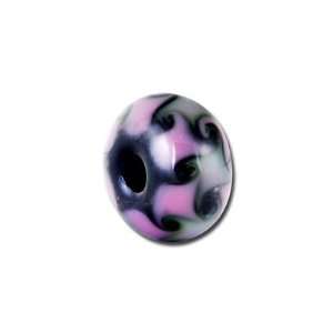   , Black, and Purple Swirls Lampwork Glass Beads   Large Hole Jewelry