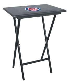 CHICAGO CUBS TEAM LOGO TV TRAY TABLE SET(4) W RACK  