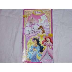   Exchange Disney Princess 34 Valentine Cards with Glitter Tattoos Toys