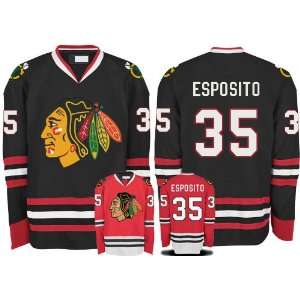  Blackhawks Authentic NHL Jerseys Tony Esposito BLACK Hockey Jersey 
