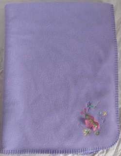 BRU Koala Baby Purple BUTTERFLY Fleece THICK Blanket EC  