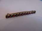 Vintage 9CT Yellow Gold & 11 Round Brilliant Cut Pyrope Garnet Bar 