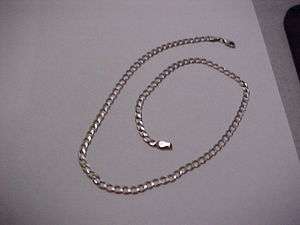 CURB LINK NECKLACE 16.5 INCHES LONG 14K SOLID WHITE GOLD 8.7 GRAMS 