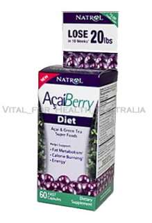 natrol acai berry diet with green tea 60 fast capsules