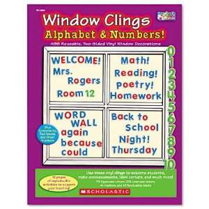  Scholastic  Vinyl Window Cling Book, ABCs/Numbers, 496 