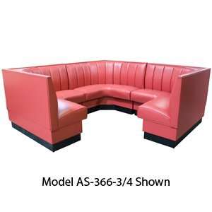  Tables & Seating AS 366 1/2 6 Channel Back Upholstered Corner Booth 