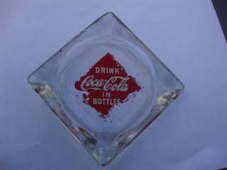RARE OLD COCA COLA ASHTRAY ASH TRAY SIGN IN BOTTLES  