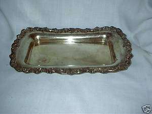 Old colony silverplated footed long dish  