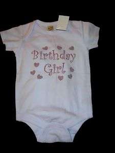 KAVIO infant Birthday Girl pink bling onesie 12M NWT  
