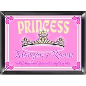 Personalized Name Kids Room Sign Girls Princess Sign 