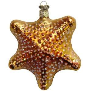   Glittery Bronze Starfish Glass Ornament #12040