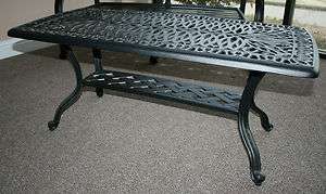 NEW OUTDOOR Patio Furniture Cast Aluminum Coffee Table with intricate 