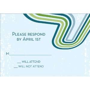  Metro Retro Blue Response Card Birthday Reply Cards 