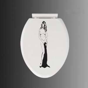 Vinyl Wall Art of Pin up Girl Toilet Seat Art 12 in Size Your Choice 