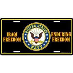  U.S. Navy Iraqi & Enduring Freedom License Plate 
