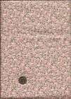 Cute White Tiny Tulip & Green Scroll Floral Print on pale pink Fabric 