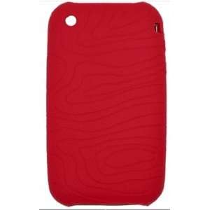  APPLE IPHONE 3G, 3GS SILICONE SKIN CASE   RED SWIRLY 