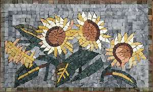 Sunflower Marble Mosaic Tile Stone Art Wall Mural Floor  