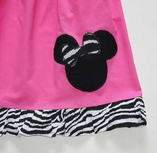Custom Resell Pink Mnnie Zebra Print Tank Dress 4 5  