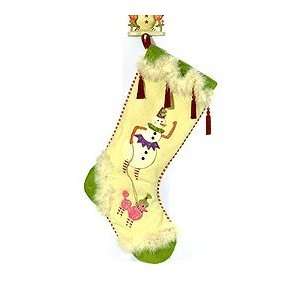   Circus Snowman with Pink Poodle Stocking (FINAL SALE)