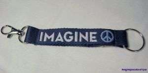 New IMAGINE PEACE blue KEYCHAIN John Lennon boutique  