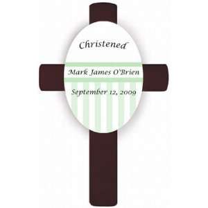    Childrens Personalized Green Baptismal Cross Arts, Crafts & Sewing