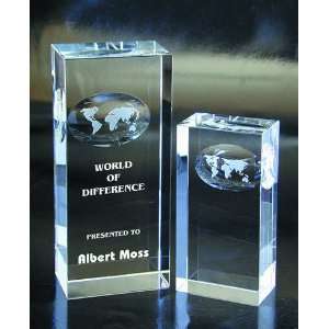 Atlas Block Crystal Award   Large 