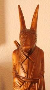   Black Forest Hand Carved Wood Rabbit 18 inch Tall Whip Holder?  