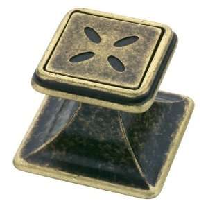   Southwestern cross etched knob in hammered old brass