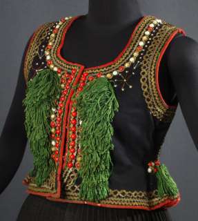 ANTIQUE embroidered folk costume vest POLAND Victorian  