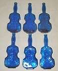 blue art glass violin bottle vase wall pock $ 22 00  free 