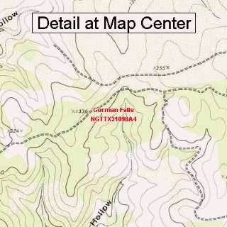 USGS Topographic Quadrangle Map   Gorman Falls, Texas (Folded 
