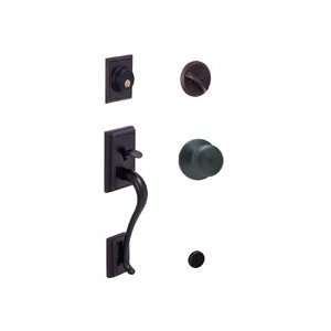 Schlage F60 622 Matee Black Addison Handle Set with Plymouth handle