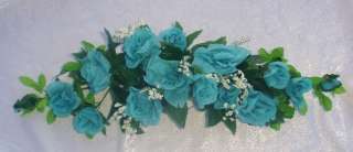 TURQUOISE BLUE AQUA POOL Silk Flowers SWAG Wedding Arch  