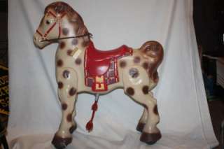Vintage 1940s Mobo Pedal Ride on Toy Bronco Metal Galloping Horse 