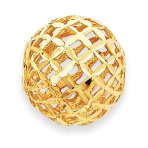  14k Gold Diamond Cut Weave Gold Ball Chain Slide Jewelry