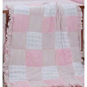 Pink Chenille Toddler Throw 48 x 36 Alyssa Preston by Victorian Heart