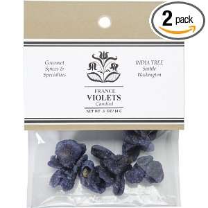 India Tree Candied Violets, 0.5 Ounce (Pack of 2)  Grocery 