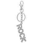 Stunning Glitzy Diamante & Shiny Metal Rock Keyring Gift White