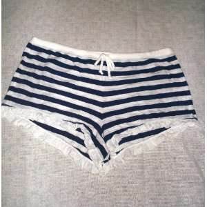 Victorias Secret Sleep Short in Navy Blue and White Stripes. Size L/G