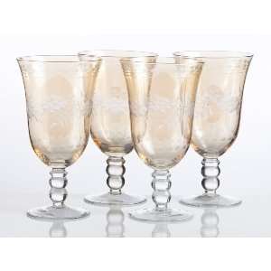   Vintage Style Cut Luster All Purpose Glass, Set of 4