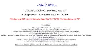 GENUINE SAMSUNG GALAXY TAB 8.9 LTE 3G WIFI MHL HDTV ADAPTER OTG HOST 