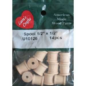  Laras Crafts Unfinished Wood Spools 1/2 x 1/2   Package 