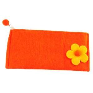  Wool Felt Tangerine Flower Pencil and Glasses Case (Nepal 