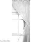   CLEAR VINYL BATHROOM  SHOWER WINDOW CURTAIN ~ TIE BACKS & HOOKS