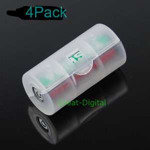 4x AA to C Size Battery Converter Adaptor Adapter Case  